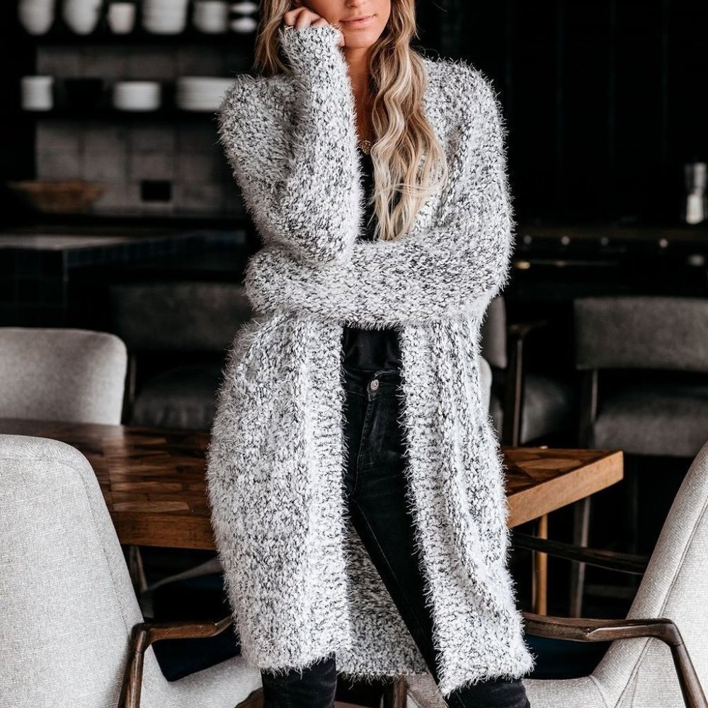 PLUSH HOODIE CARDIGAN - Picture 2 of 6